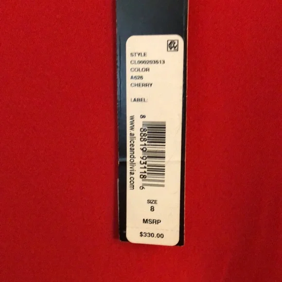 NWT Alice + Olivia Classics Cherry Peplum Dress, Size 8. Retail $330. - Picture 8 of 14